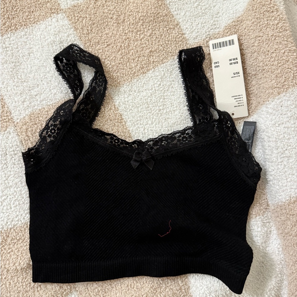 Lace Trim Black top